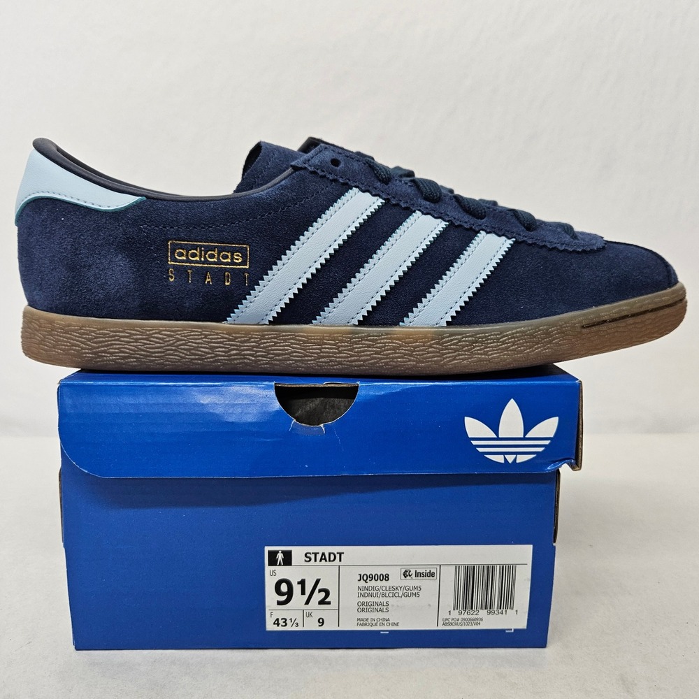 adidas Stadt Navy Blue with Light Blue Stripes Sneakers